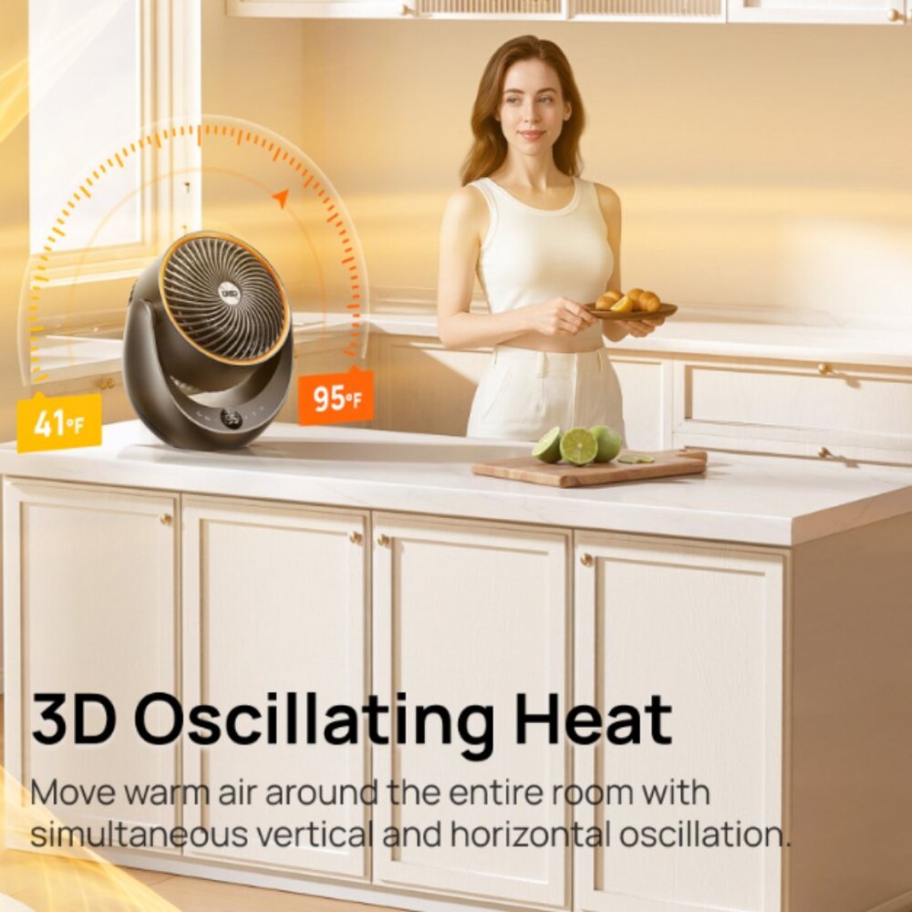 NEW! DREO 1500W Portable 3D Automatic Oscillating Ceramic PTC Heater - Picture 4 of 11
